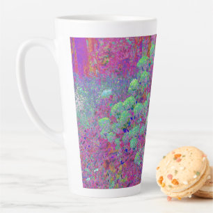 Magenta Tuin met Aqua Hortensia Bloemen Latte Mok