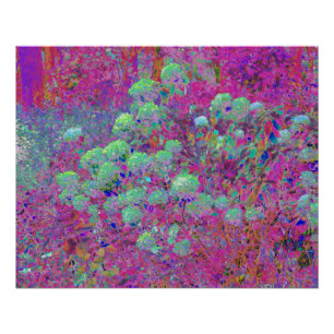 Magenta Tuin met Aqua Hortensia Bloemen Perfect Poster
