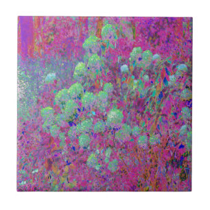 Magenta Tuin met Aqua Hortensia Bloemen Tegeltje