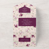 magenta tuinbloem (ENV niet nodig) All In One Uitnodiging (Buitenkant)