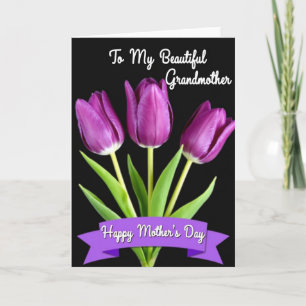 Magenta Tulp Grootmoeders Kaart