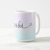 *~* Magenta Turquoise Mint Black Glitter REIKI Koffiemok (Voorkant rechts)