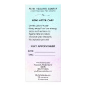 *~* Magenta Turquoise Mint Black Glitter REIKI Reclamekaart (Achterkant)