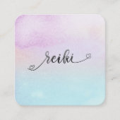 *~* Magenta Turquoise Mint Black Glitter REIKI Vierkante Visitekaartje (Voorkant)