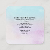 *~* Magenta Turquoise Mint Black Glitter REIKI Vierkante Visitekaartje (Achterkant)