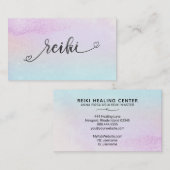 *~* Magenta Turquoise Mint Black Glitter REIKI Visitekaartje (Voorkant / Achterkant)