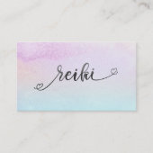 *~* Magenta Turquoise Mint Black Glitter REIKI Visitekaartje (Voorkant)