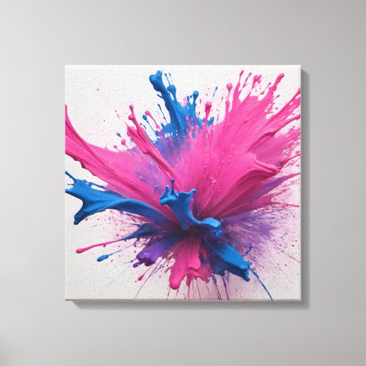 Magenta-uitbarsting: explosie van elektrische blau canvas afdruk (Voorkant)