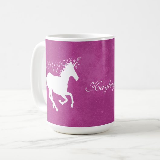 Magenta Unicorn - Aangepaste koffie-Mok Koffiemok (Voorkant links)