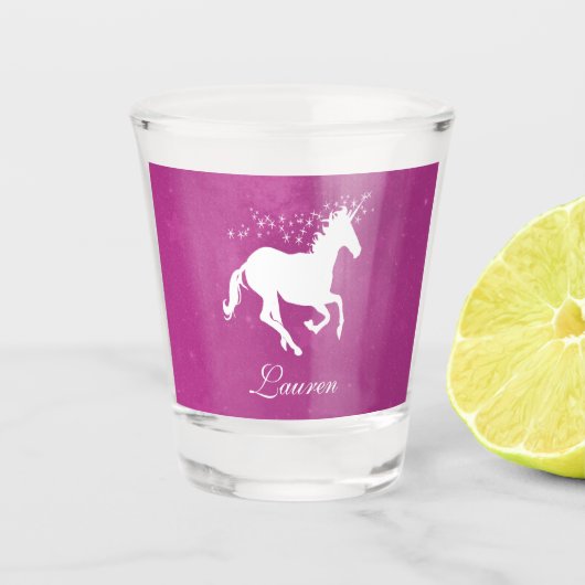 Magenta Unicorn - Gepersonaliseerd heet glas (Voorkant)