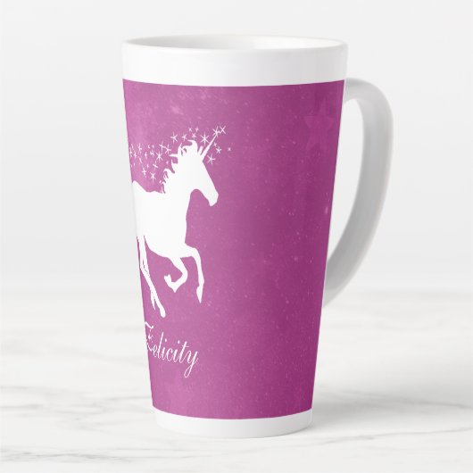 Magenta Unicorn persoonlijke latte Mok (Rechterhoek)