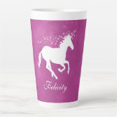 Magenta Unicorn persoonlijke latte Mok (Voorkant)