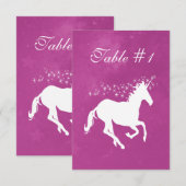 Magenta Unicorn Weddenschappen Kaart (Voorkant / Achterkant)