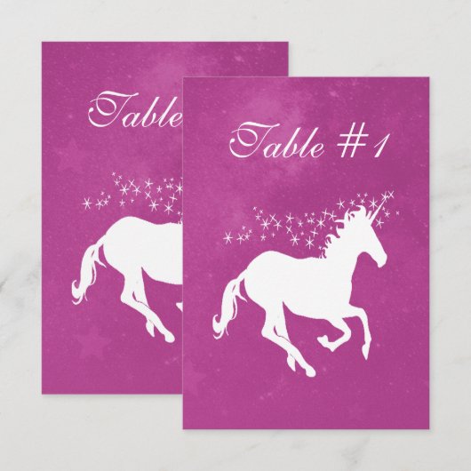 Magenta Unicorn Weddenschappen Kaart (Voorkant / Achterkant)