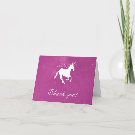 Magenta Unicorn Wedding Bedankt kaarten (Voorkant)