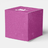 Magenta Unicorn Wedding Favor Box Bedankdoosjes (Achterkant)