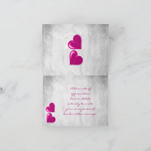 Magenta Valentijn Hartelijk dank Kaart (Binnen)