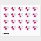 Magenta Valentijn Harten Sticker (Vel)
