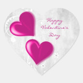 Magenta Valentijn Harten Sticker (Voorkant)