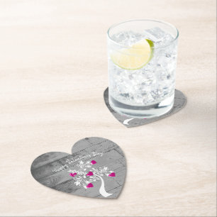 Magenta Valentijn hoort Onderzetter structuurpapie