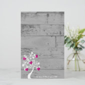 Magenta Valentijn Hoorten - Aangepaste structuur Briefpapier (Staand voorkant)