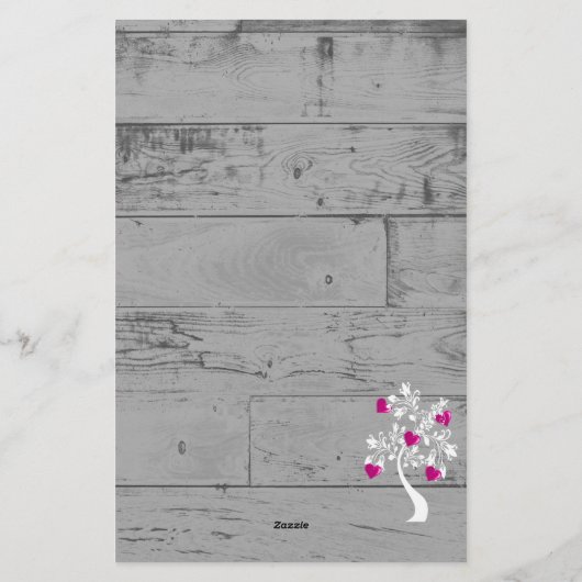 Magenta Valentijn Hoorten - Aangepaste structuur Briefpapier (Achterkant)