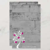 Magenta Valentijn Hoorten - Aangepaste structuur Briefpapier (Voorkant / Achterkant)