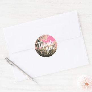 Magenta van de natuur Dank u Ronde Sticker