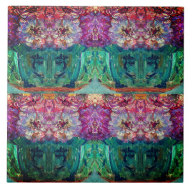 Magenta Vase Abstract schilderen Tegeltje