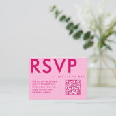 Magenta Vet en Modern RSVP Bijlagekaart Informatiekaartje (Staand voorkant)