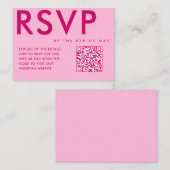 Magenta Vet en Modern RSVP Bijlagekaart Informatiekaartje (Voorkant / Achterkant)