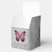 Magenta  Vlinder Damast Bruiloft Bedankdoosjes (Geopend)