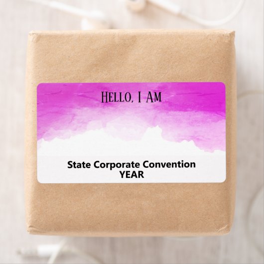 Magenta Waterverf - Aangepaste papiernaamtag Etiket (Insitu)