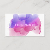 Magenta Waterverf Blot | Benoemingskaart Afsprakenkaartje (Voorkant)