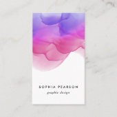 Magenta Waterverf Blot | Verticale sociale media Visitekaartje (Voorkant)