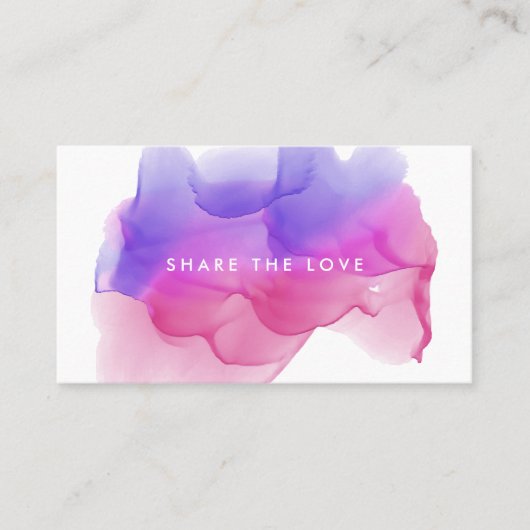 Magenta Waterverf Blot | Verwijzing Kaart (Voorkant)