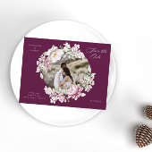 magenta waterverf floral save the date briefkaart
