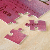 Magenta-Waterverf-Groom en Bride Walking Eiland Legpuzzel (Zijkant)