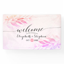 Magenta Waterverf laat Floral Wedding Welkom achte