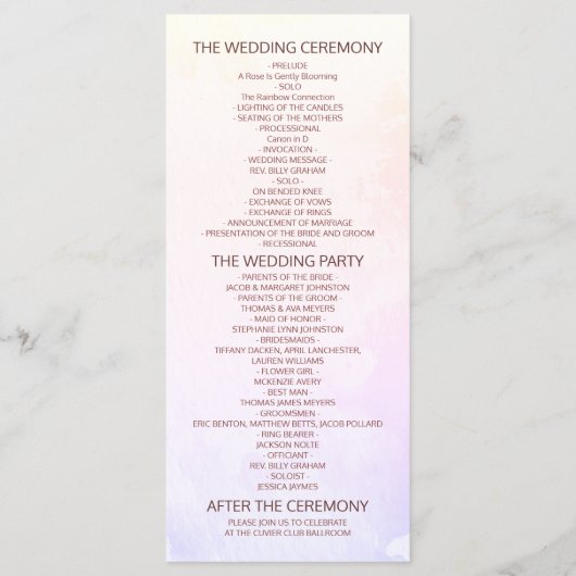 Magenta-Waterverf laat programma's voor Floral Wed (Achterkant)