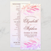 Magenta-Waterverf laat programma's voor Floral Wed (Voorkant / Achterkant)