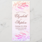 Magenta-Waterverf laat programma's voor Floral Wed (Voorkant)