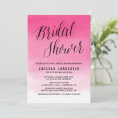 Magenta Waterverf Ombre Bridal Shower Kaart (Staand voorkant)