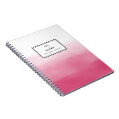 Magenta Waterverf Ombre gepersonaliseerd Notitieboek (Rechterzijde)