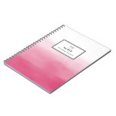 Magenta Waterverf Ombre gepersonaliseerd Notitieboek (Linkerzijde)