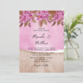 Magenta Waterverf Orchids Wedding Uitnodiging (Staand voorkant)