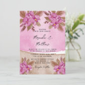 Magenta Waterverf Orchids Wedding Uitnodiging 2 (Staand voorkant)