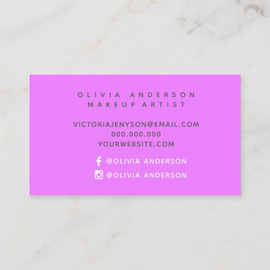 Magenta waterverf penseelstreek uploadt uw logo visitekaartje (Achterkant)