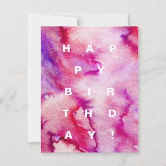 Magenta waterverf stropdas-kleurstof Birthday Kaar Feestdagenkaart (Voorkant)