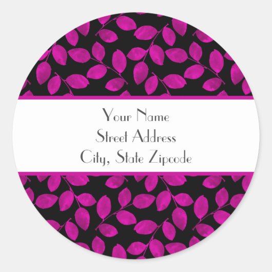 Magenta Waterverf verliest patroon Ronde Sticker (Voorkant)